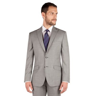 J by Jasper Conran Grey pick and pick 2 button front tailored fit occasions suit jacket